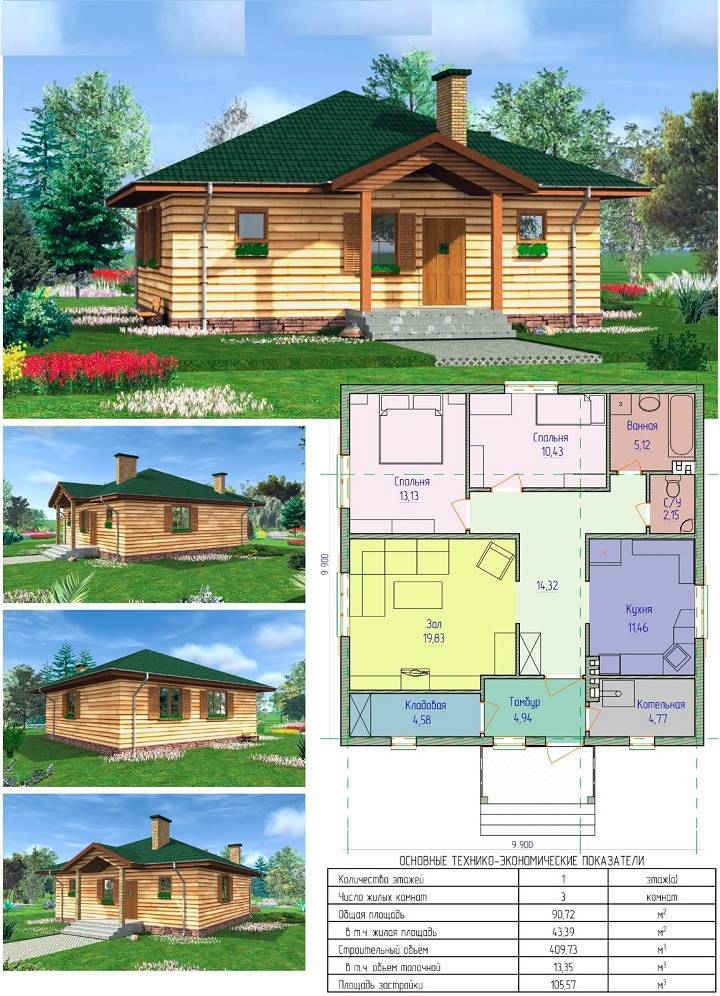 Проекты одноэтажных домов 12 на 6 (53 фото): каркасные дома 6х12 с террасой и без, дома из пеноблоков и из бруса, с двумя спальнями и другие