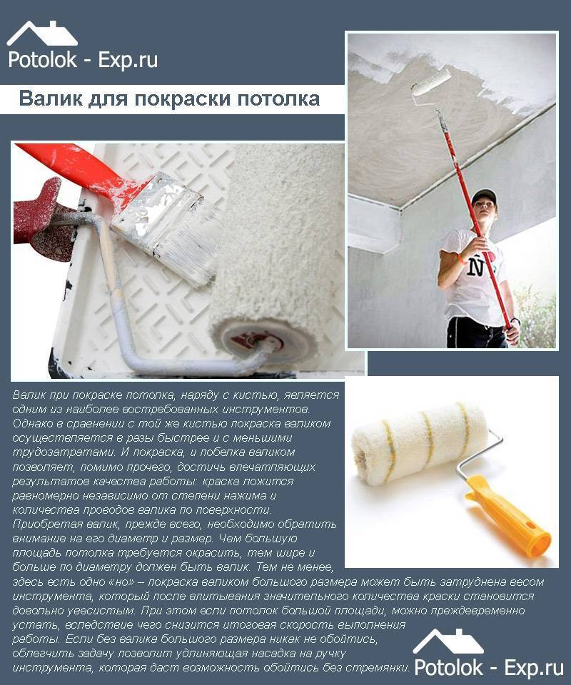 Каким валиком красить потолок, если используется водоэмульсионная краска? как лучше выбрать и какой нужен для покраски стен