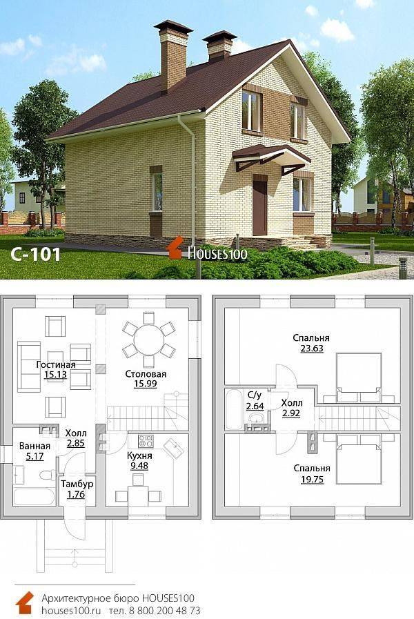 Планировки домов 6 на 8: проекты с мансардой, одно и двухэтажные
