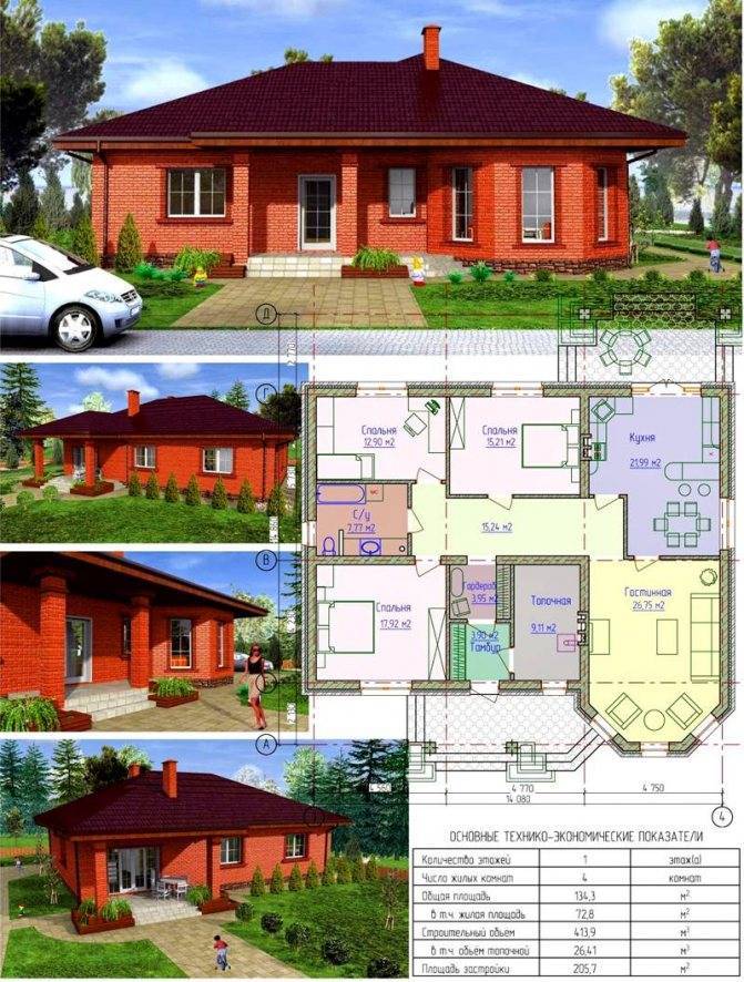 План одноэтажного дома: проекты с фото-примерами, планировки