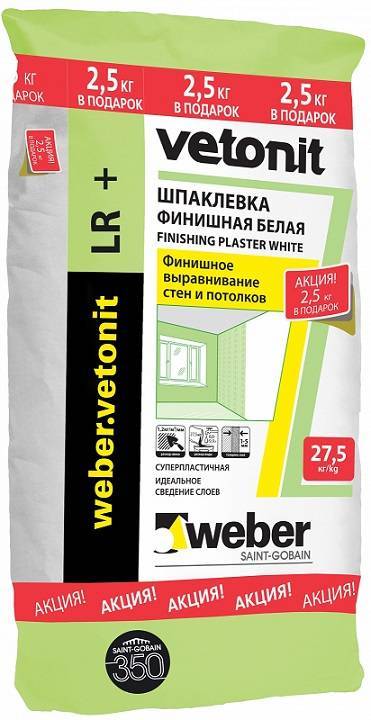 Характеристики и особенности применения шпаклевки weber vetonit lr